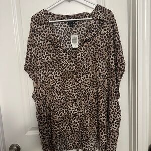 Torrid Animal Print Blouse - Brown and Black